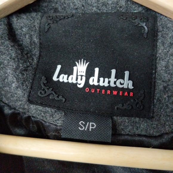 Vintage Lady Dutch double breasted coat in dark grey. Size medium. - Picture 3 of 4